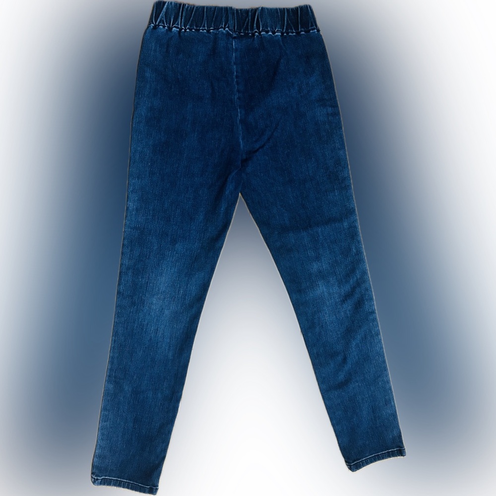 EUC Soft Surroundings SZ S blue denim skinny pull on jeans w/elasticized waist - Picture 3 of 3